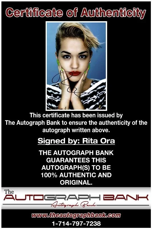 Rita Ora — Rita Ora Band Aid 30 Authentic signed rock 10x15 photo W/Cert Autographed 1325-b, image 2