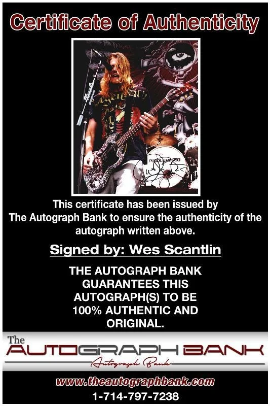 Wes Scantlin — Wes Scantlin Puddle Of Mud Authentic signed 8x10 photo |CERT Autographed 1326-e, image 2