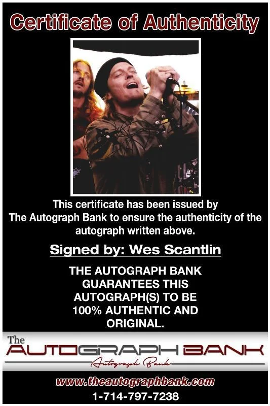 Wes Scantlin — Wes Scantlin Puddle Of Mud Authentic signed 8x10 photo |CERT Autographed 1326-h, image 2
