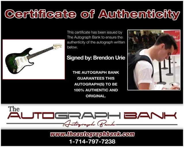 Brendon Urie — Brendon Urie Panic At The Disco signed guitar w/Certificate Autograph A1, изображение 2