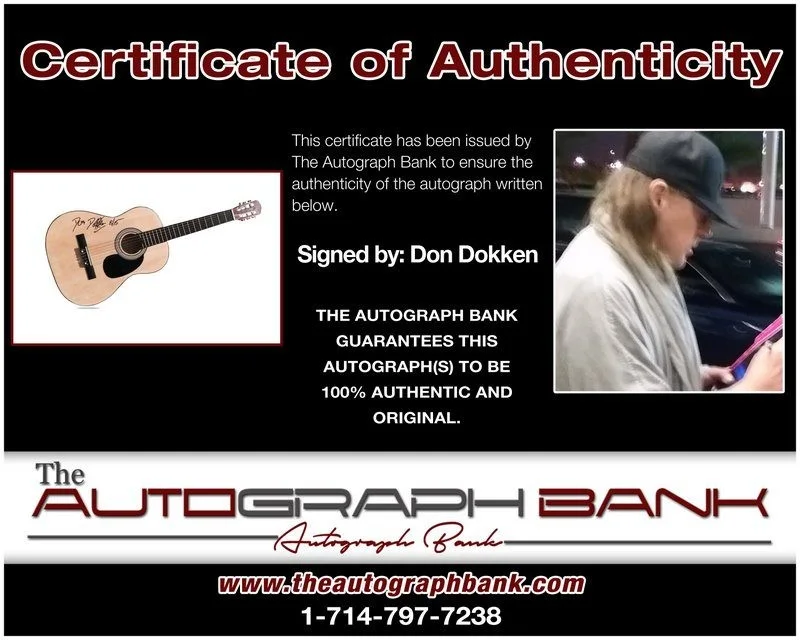 Don Dokken — Don Dokken authentic signed acoustic guitar W/ Certificate Autographed (A), image 2