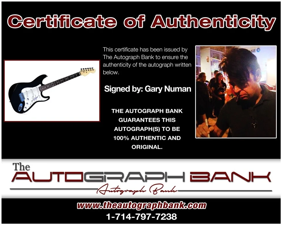 Gary Numan — Gary Numan Tubeway Army authentic signed electric guitar W/ Certificate 2416a, изображение 2