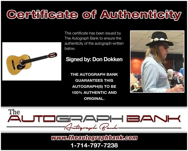 Don Dokken — Don Dokken authentic signed acoustic guitar W/ Certificate Autographed (A), image 2