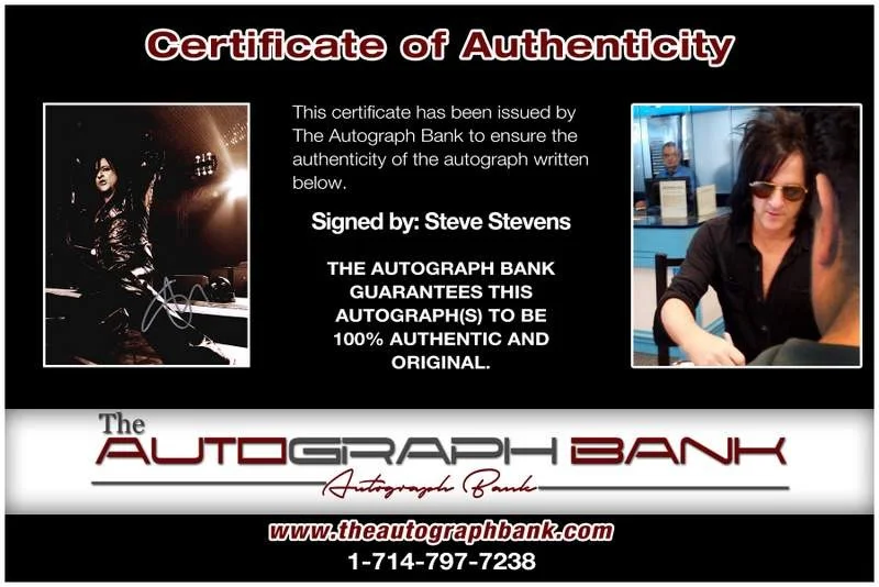 Steve Stevens — Steve Stevens authentic signed rock 8x10 photo W/Certificate Autographed (A0005), image 2