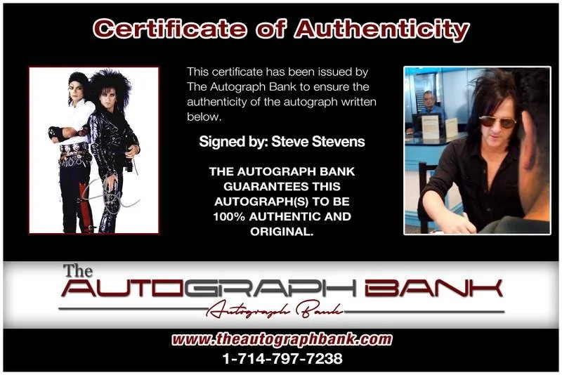 Steve Stevens — Steve Stevens authentic signed rock 8x10 photo W/Certificate Autographed (A0006), image 2