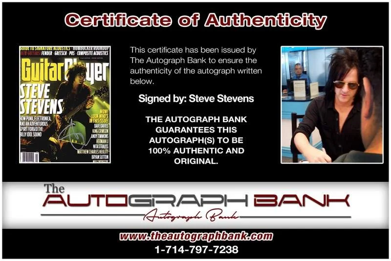 Steve Stevens — Steve Stevens authentic signed rock 8x10 photo W/Certificate Autographed (A0010), image 2