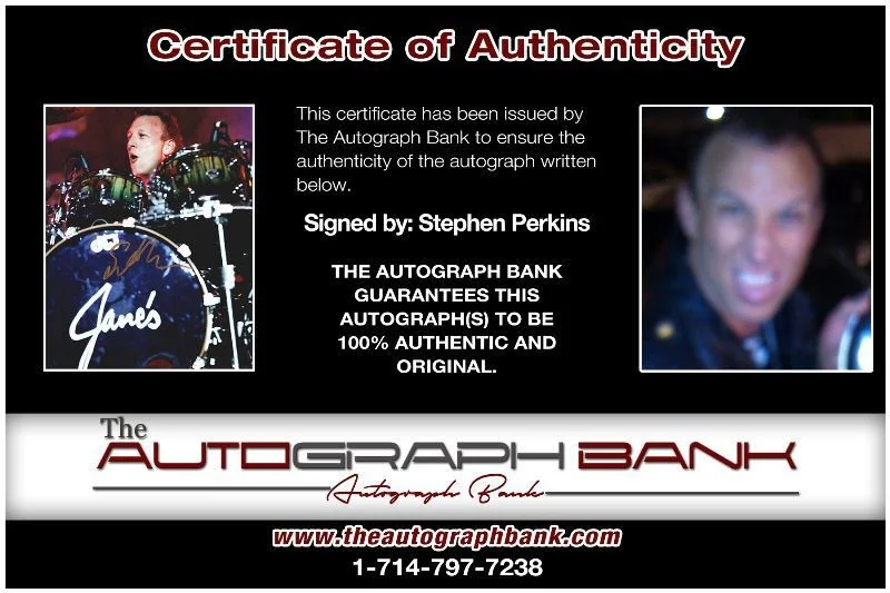 Stephen Perkins — Stephen Perkins Porno For Pyros Authentic signed 8x10 photo |CERT 1326-c, image 2