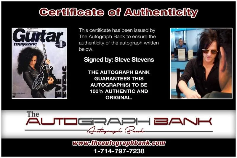 Steve Stevens — Steve Stevens authentic signed rock 8x10 photo W/Certificate Autographed (A0013), image 2