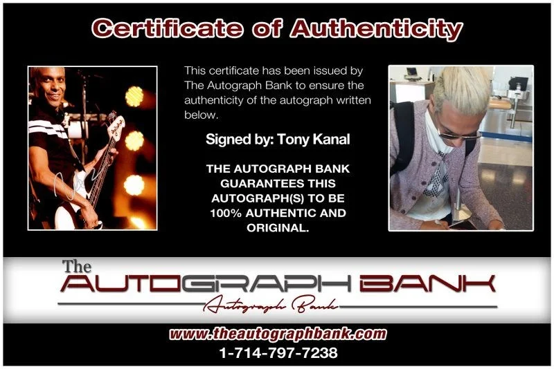 Tony Kanal — Tony Kanal No Doubt Authentic signed rock 8x10 photo W/Cert Autographed A10, image 2