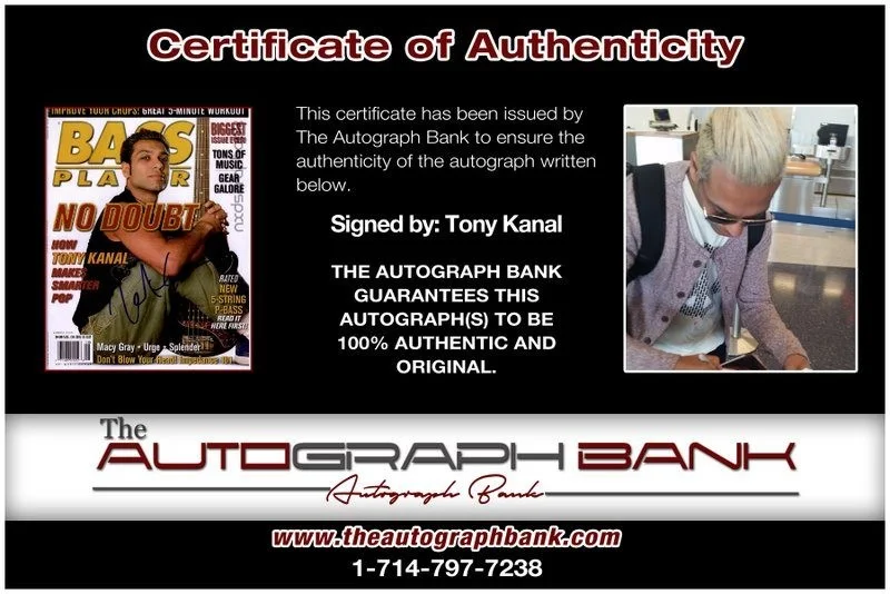 Tony Kanal — Tony Kanal No Doubt Authentic signed rock 8x10 photo W/Cert Autographed A6, изображение 2