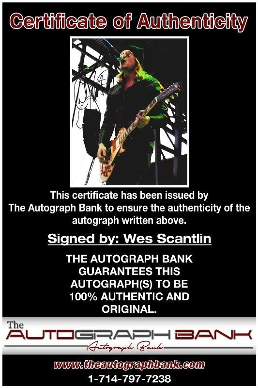 Wes Scantlin — Wes Scantlin Puddle Of Mud Authentic signed 8x10 photo |CERT Autographed 1326-d, изображение 2