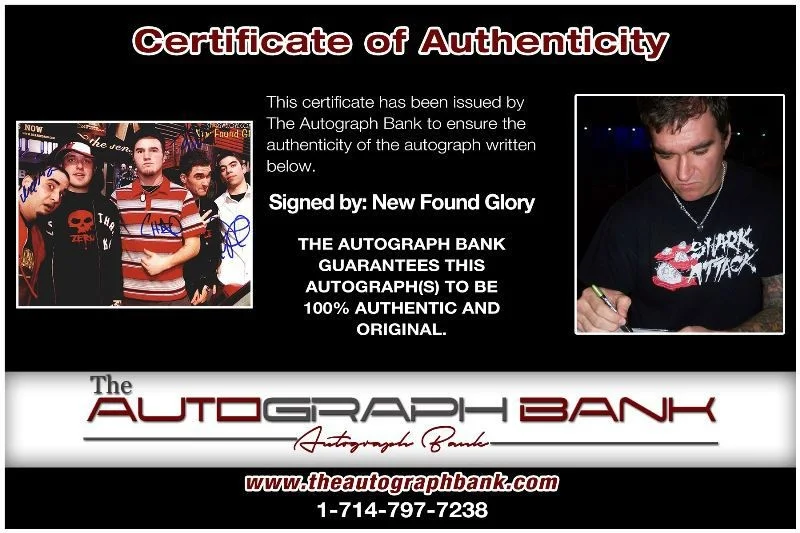 New Found Glory — New Found Glory Group Authentic signed rock 8x10 photo W/Cert Autographed 1326-c, image 2