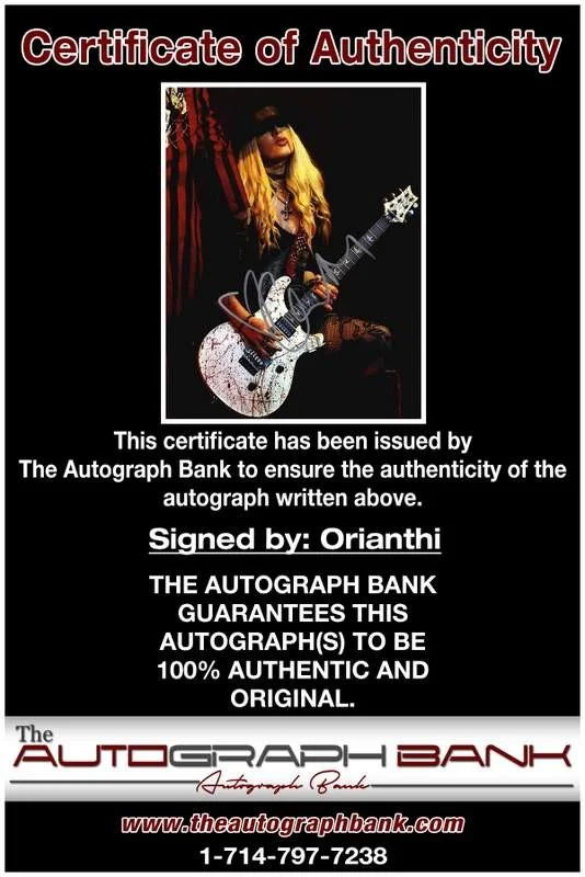 Orianthi Panagaris — Orianthi Panagaris authentic signed rock 8x10 photo W/Cert Autographed A0002, image 2