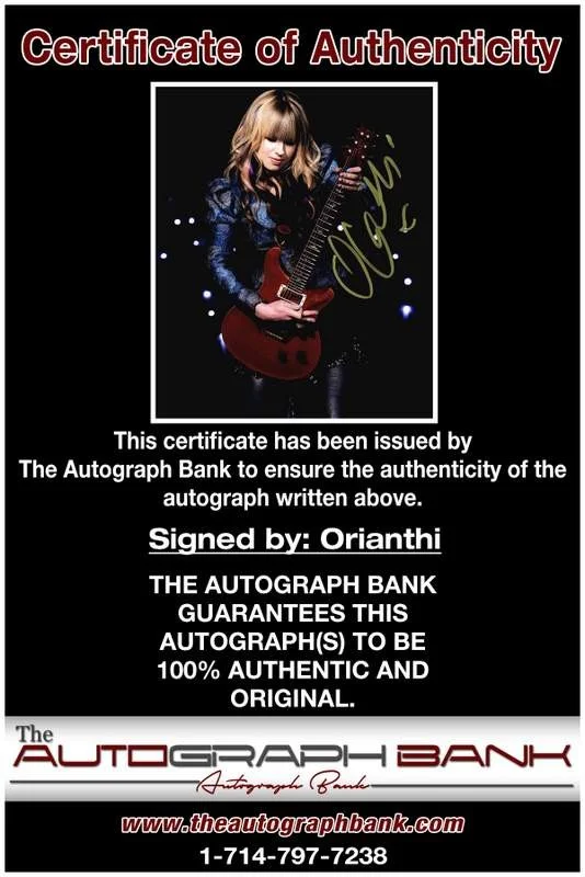 Orianthi Panagaris — Orianthi Panagaris authentic signed rock 8x10 photo W/Cert Autographed A15000, изображение 2