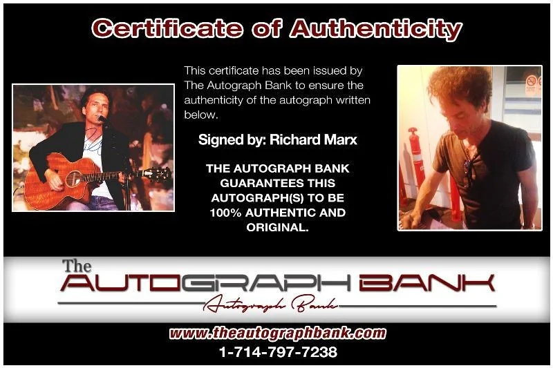 Richard Marx — Richard Marx Authentic signed rock 8x10 photo W/Certificate Autographed (1326-d), изображение 2