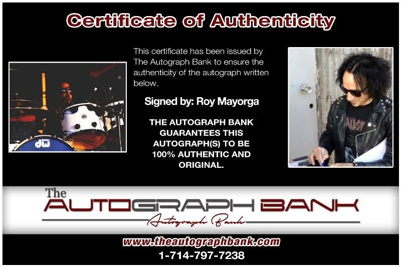 Roy Mayorga — Roy Mayorga Nausea Authentic signed rock 8x10 photo W/Cert Autographed 1326-a, image 2