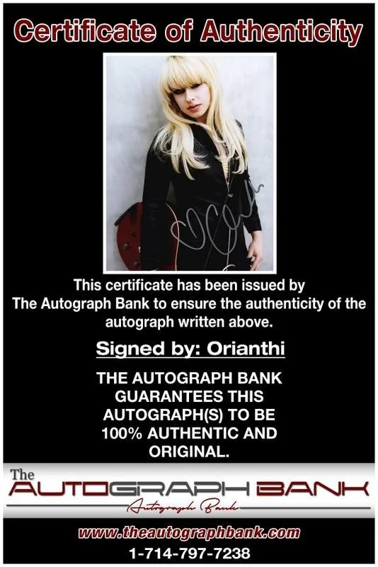 Orianthi Panagaris — Orianthi Panagaris authentic signed rock 8x10 photo W/Cert Autographed A0003, изображение 2
