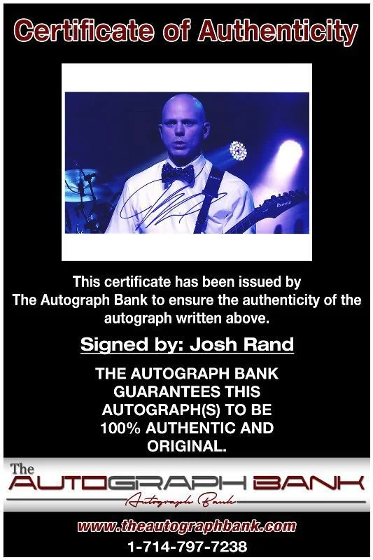 Josh Rand — Josh Rand Stone Sour Authentic signed rock 8x10 photo W/Cert Autographed 1326-j, изображение 2