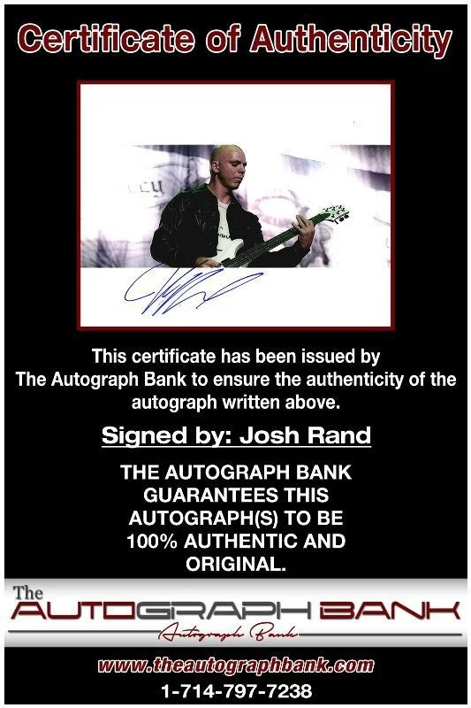 Josh Rand — Josh Rand Stone Sour Authentic signed rock 8x10 photo W/Cert Autographed 1326-h, изображение 2