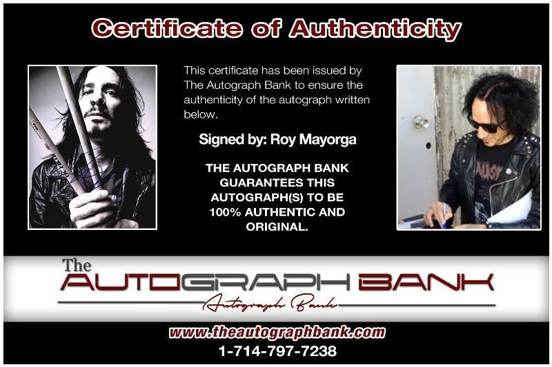 Roy Mayorga — Roy Mayorga Nausea Authentic signed rock 8x10 photo W/Cert Autographed 1326-e, image 2