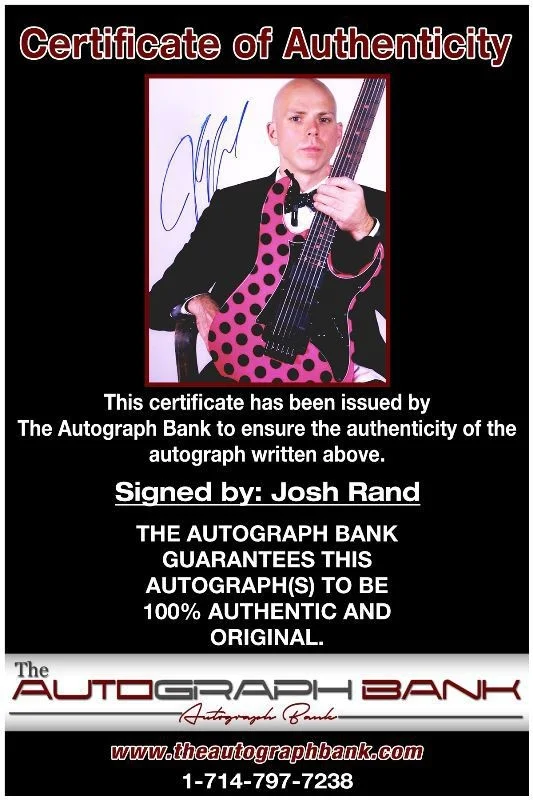 Josh Rand — Josh Rand Stone Sour Authentic signed rock 8x10 photo W/Cert Autographed 1326-e, изображение 2