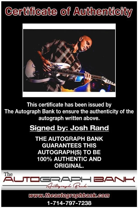Josh Rand — Josh Rand Stone Sour Authentic signed rock 8x10 photo W/Cert Autographed 1326-b, изображение 2