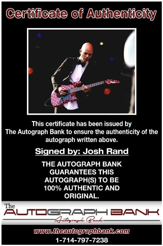 Josh Rand — Josh Rand Stone Sour Authentic signed rock 8x10 photo W/Cert Autographed 1326-i, изображение 2