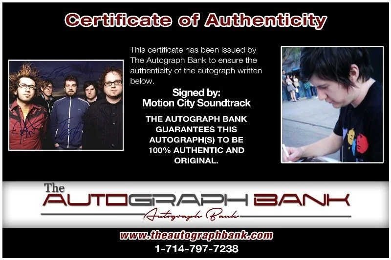 Motion City Soundtrack — Motion City Soundtrack Group Authentic signed 8x10 photo |CERT Autograph 1326-h, image 2