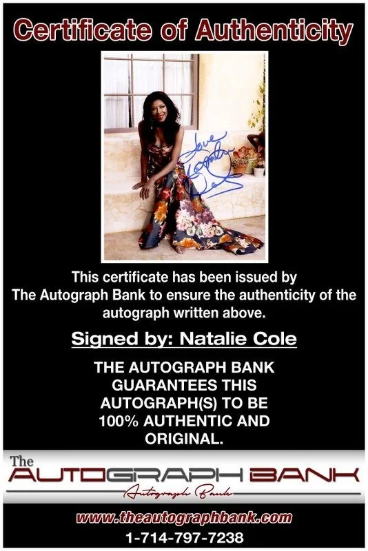 Natalie Cole — Natalie Cole Authentic signed rock 8x10 photo W/Certificate Autographed (A1, image 2