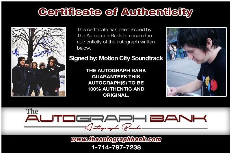 Motion City Soundtrack — Motion City Soundtrack Group Authentic signed 8x10 photo |CERT Autograph 1326-b, изображение 2