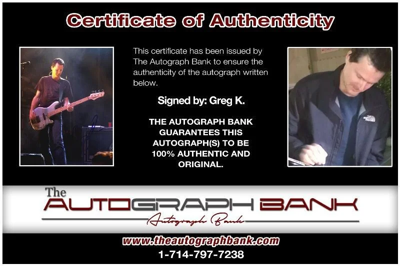 Greg K — Greg K The Offspring Authentic signed rock 8x10 photo W/Cert Autographed 1326-d, изображение 2