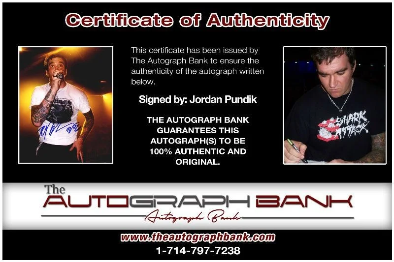 Jordan Pundik — Jordan Pundik New Found Glory Authentic signed 8x10 photo |CERT Autograph 1326-g, изображение 2
