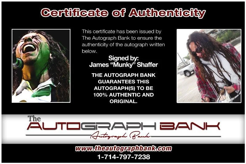Munky — Munky Korn Authentic signed rock 8x10 photo W/Certificate Autographed (1326-z2), изображение 2