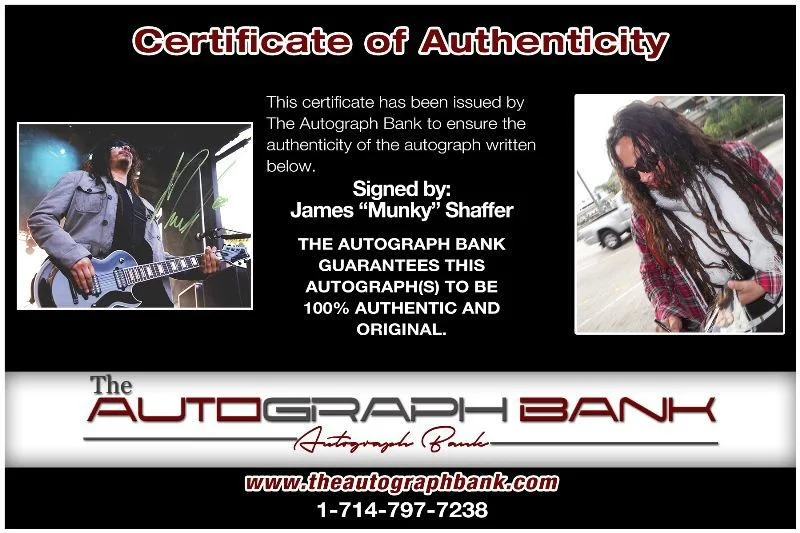 Munky — Munky Korn Authentic signed rock 8x10 photo W/Certificate Autographed (1326-z3), изображение 2