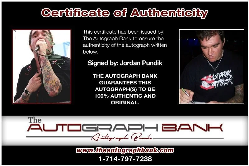 Jordan Pundik — Jordan Pundik New Found Glory Authentic signed 8x10 photo |CERT Autograph 1326-e, image 2