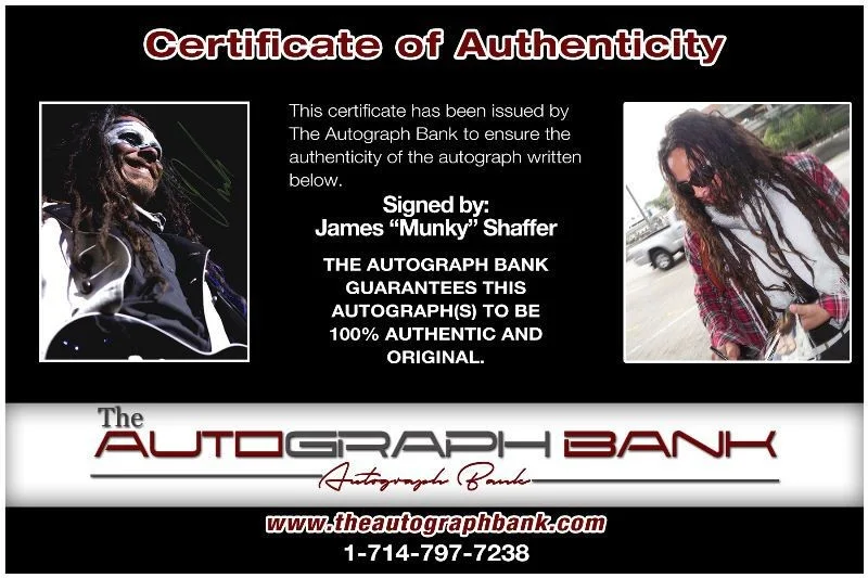 Munky — Munky Korn Authentic signed rock 8x10 photo W/Certificate Autographed (1326-t), изображение 2