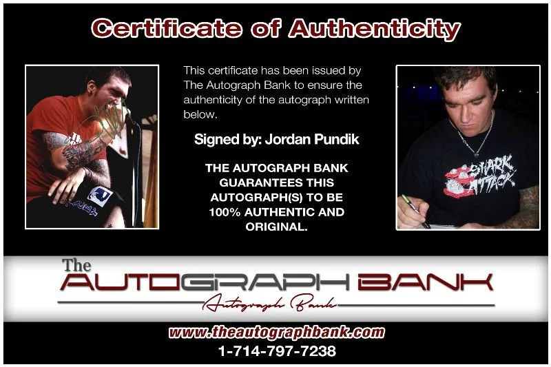 Jordan Pundik — Jordan Pundik New Found Glory Authentic signed 8x10 photo |CERT Autograph 1326-b, изображение 2