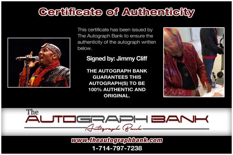 Jimmy Cliff — Jimmy Cliff authentic signed rock 8x10 photo W/Certificate Autographed (A0004), image 2