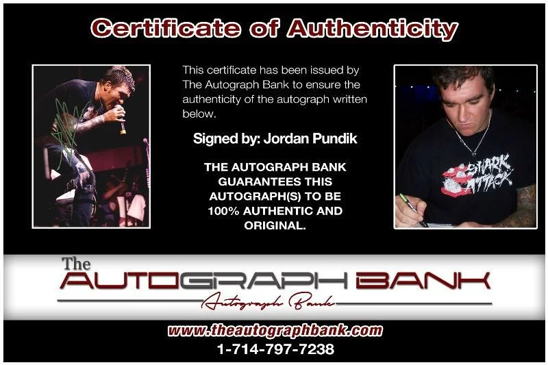 Jordan Pundik — Jordan Pundik New Found Glory Authentic signed 8x10 photo |CERT Autograph 1326-j, изображение 2