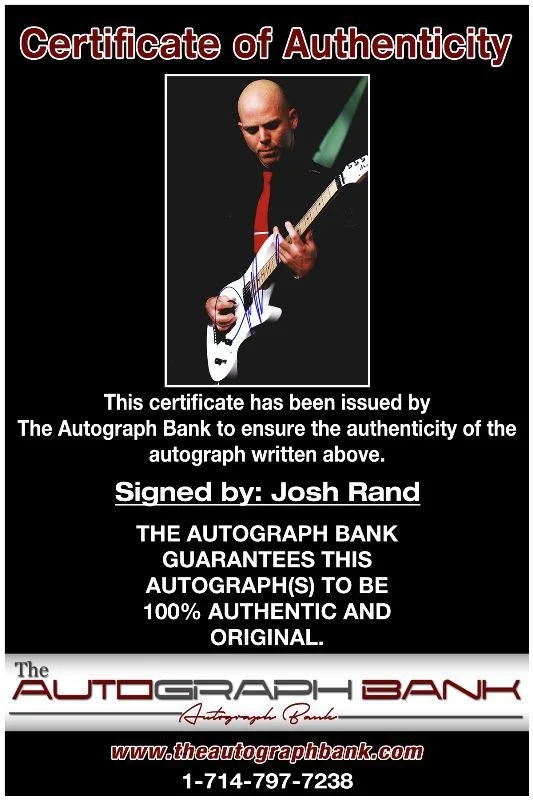 Josh Rand — Josh Rand Stone Sour Authentic signed rock 8x10 photo W/Cert Autographed 1326-a, изображение 2
