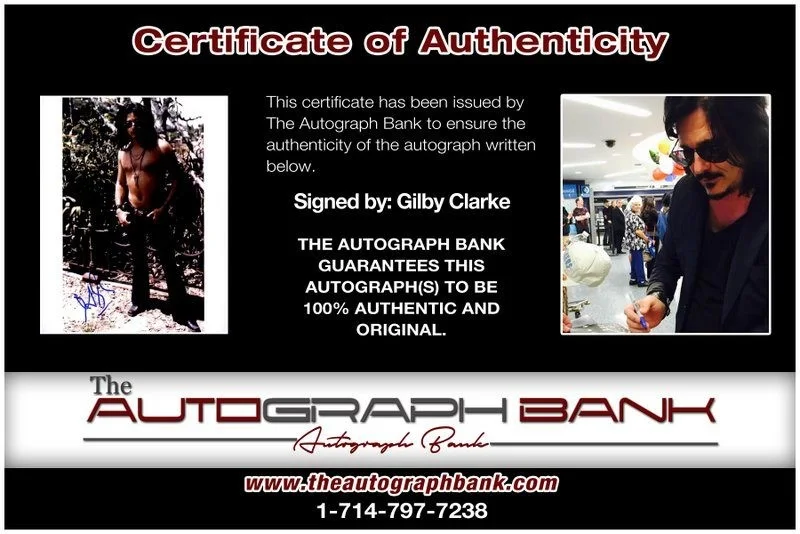 Gilby Clarke — Gilby Clarke Guns N Roses Authentic signed rock 8x10 photo W/Cert Autographed A2, изображение 2