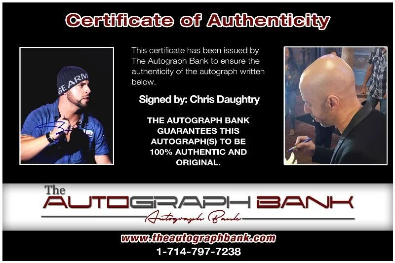 Chris Daughtry — Chris Daughtry Authentic signed rock 8x10 photo W/Cert Autographed 1326-c, изображение 2