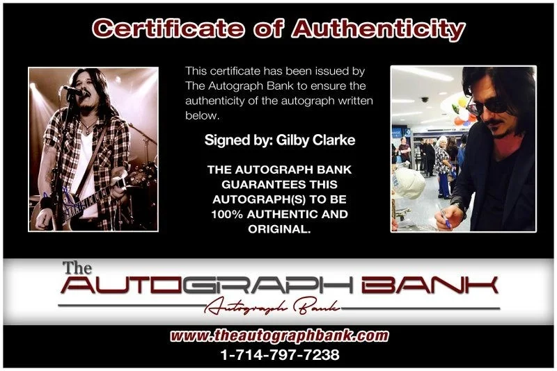Gilby Clarke — Gilby Clarke Guns N Roses Authentic signed rock 8x10 photo W/Cert Autographed A4, image 2