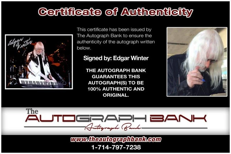 Edgar Winter — Edgar Winter Ringo Star Band Authentic signed 8x10 photo |CERT Autographed A18, image 2