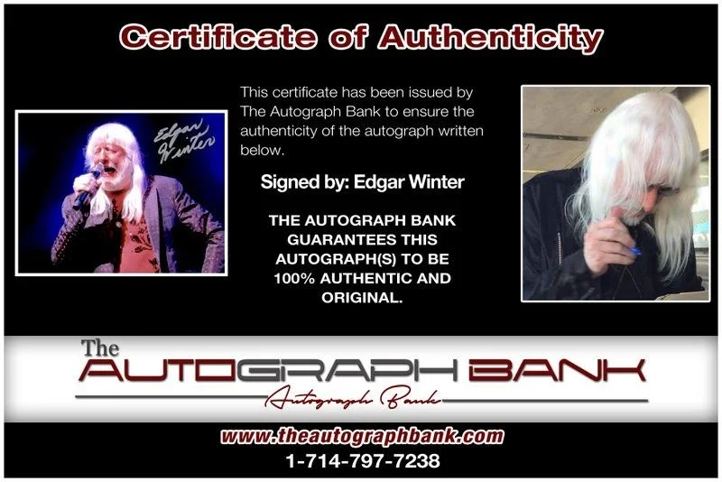Edgar Winter — Edgar Winter Ringo Star Band Authentic signed 8x10 photo |CERT Autographed A19, image 2