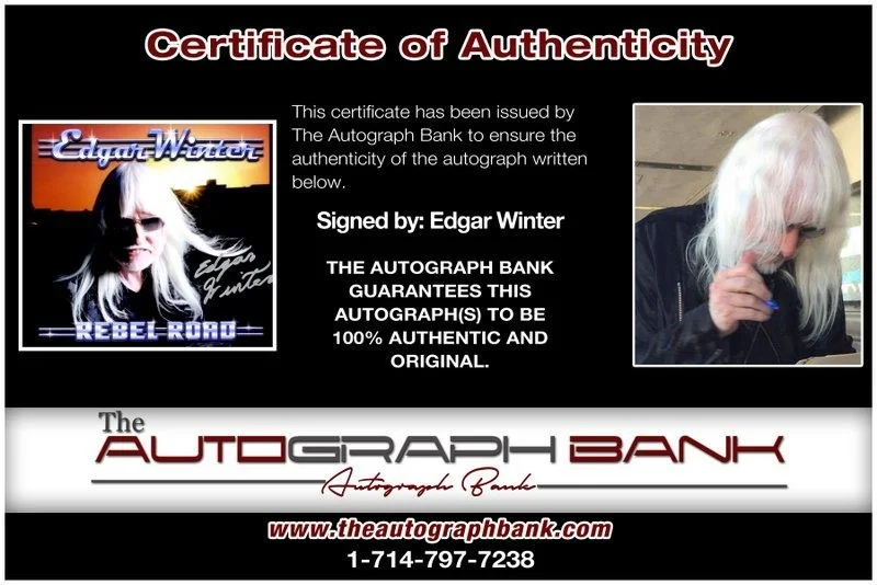 Edgar Winter — Edgar Winter Ringo Star Band Authentic signed 8x10 photo |CERT Autographed A16, image 2