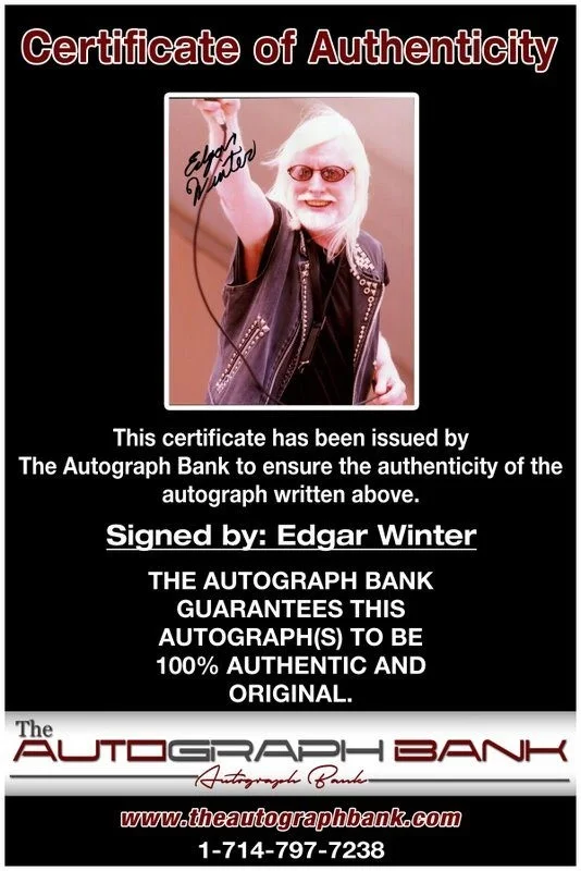 Edgar Winter — Edgar Winter Ringo Star Band Authentic signed 8x10 photo |CERT Autographed A24, image 2
