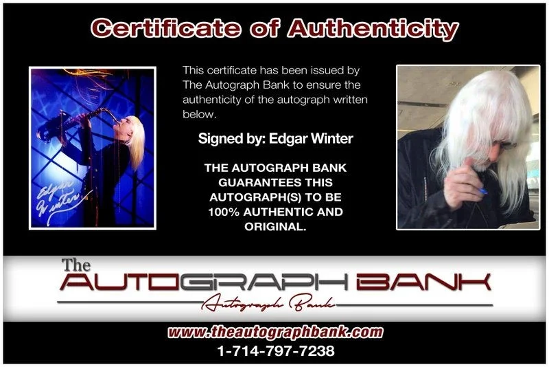 Edgar Winter — Edgar Winter Ringo Star Band Authentic signed 8x10 photo |CERT Autographed A9, image 2