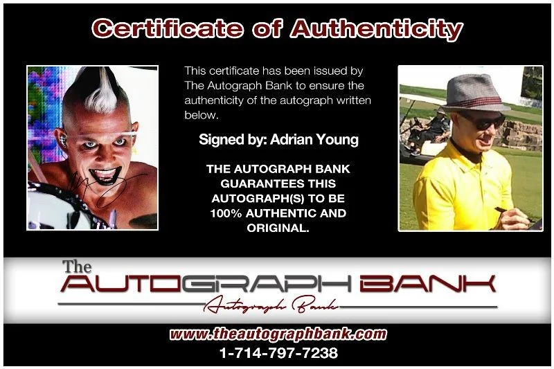 Adrian Young — Adrian Young No Doubt Authentic signed rock 8x10 photo W/Cert Autographed 1326-c, изображение 2