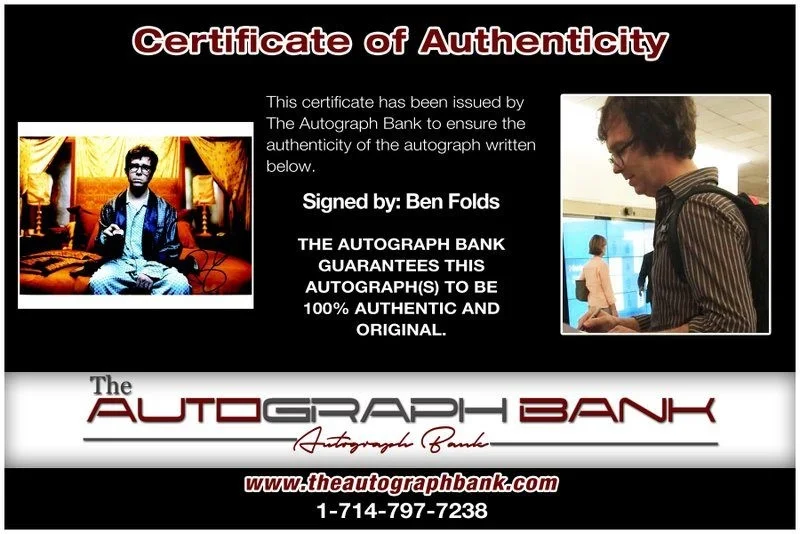 Ben Folds — Ben Folds 5 Authentic signed rock 8x10 photo W/Certificate Autographed (A2, изображение 2